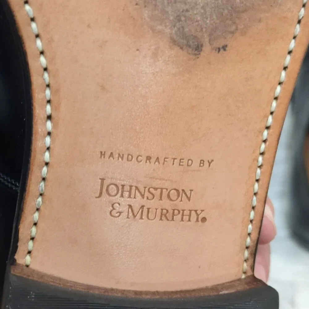 Johnston & Murphy Men's Black Leather Cap Toe Oxford Dress Shoes 10 D/B 22-2981